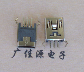 徐州MINI USB5p母座|B型口180度|直插弯脚