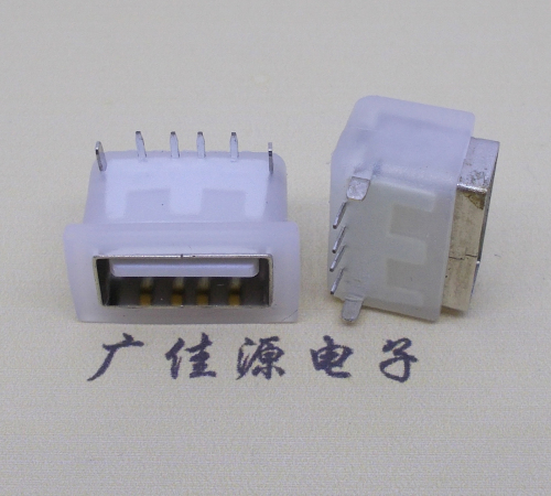 徐州卧式后两脚DIP插板USB AF 2.0防水母座,反向插A公头连接器